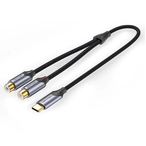 Lanko Adattatore Audio USB-C 2-in-1 - Convertitore Jack 3.5mm Con Ricarica Simultanea, Portachiavi A 90°