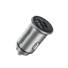 Vention Two-Port USB A+A(30+30) Car Charger Gray Mini Style Aluminium Alloy Type, FFFHO