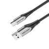Vention Cotton Braided USB 2.0 A Male to C Male 3A Cable 1M Gray Aluminum Alloy Type, CODHF