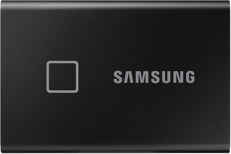 Samsung T7 Touch Portable External SSD 1TB with Fingerprint Security - Black , MU-PC1T0K/WW