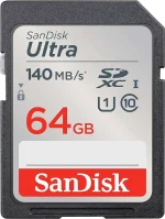 SanDisk Ultra SDXC 64GB UHS-I card 140MB/s Class 10, SDSDUNB-064G-GN6IN