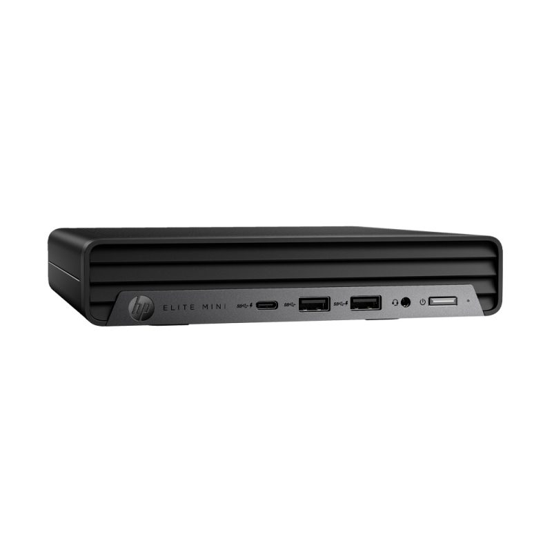 "HP Elite Mini 800 G9 Desktop PC, Intel Core i7 13700, 16GB DDR5 4800, 512GB PCIe NVMe M.2 SSD, Windows 11 Pro, No ODD, Intel Wi-Fi 6E AX211 (2x2) and Bluetooth 5.3 wireless card (supporting gigabit data rate), HP 125 Wired Mouse & HP 320K Wired Keyboard, Black, 1 Year Warranty from Seller, Front Ports: One headphone/microphone combo, One SuperSpeed USB Type-A 10Gbps signaling rate, One SuperSpeed USB Type-A 10Gbps signaling rate (charging), One SuperSpeed USB Type-C 20Gbps signaling rate, Rear Ports: One external antenna connector, One power connector, One RJ-45, Three SuperSpeed USB Type-A 10Gbps signaling rate, Two DisplayPort 1.4, One HDMI 2.1, Standard lock slot , 5M9K3EA No Monitor"