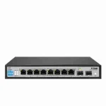 D-Link 8 Port PoE Gigabit Smart Managed Switch + 2 SFP ports , DGS-F1100-10PS