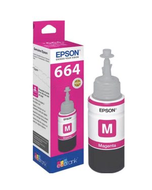 INK CART EPSON  T6643 Magenta for L100, L110, L120, L1300, L1455, L200, L210, L220, L300, L3050, L3060, L3070, L310, L355, L365, L382, L386, L455, L486, L550, L565, L605, L655 -70ml , C13T66434A